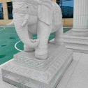 西安 白麻花岗岩动物异形石雕-大象
