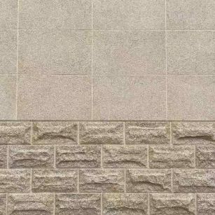 西安 黄金麻自然面蘑菇石配荔枝面干挂