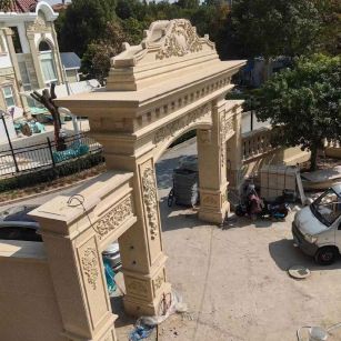 西安 黄金麻荔枝面花岗岩别墅门楼