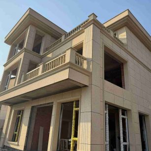 西安 黄金麻花岗岩石材荔枝面外墙干挂效果展示