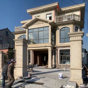 西安 黄金麻花岗岩荔枝面别墅外墙干挂私家专属