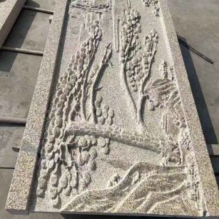 西安 黄金麻雕刻板浮雕迎客松