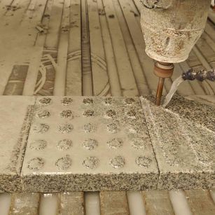 西安 芝麻白花岗岩石材盲人石、盲道石、盲点石