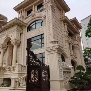 西安 黄金麻花岗岩别墅外墙干挂效果展示