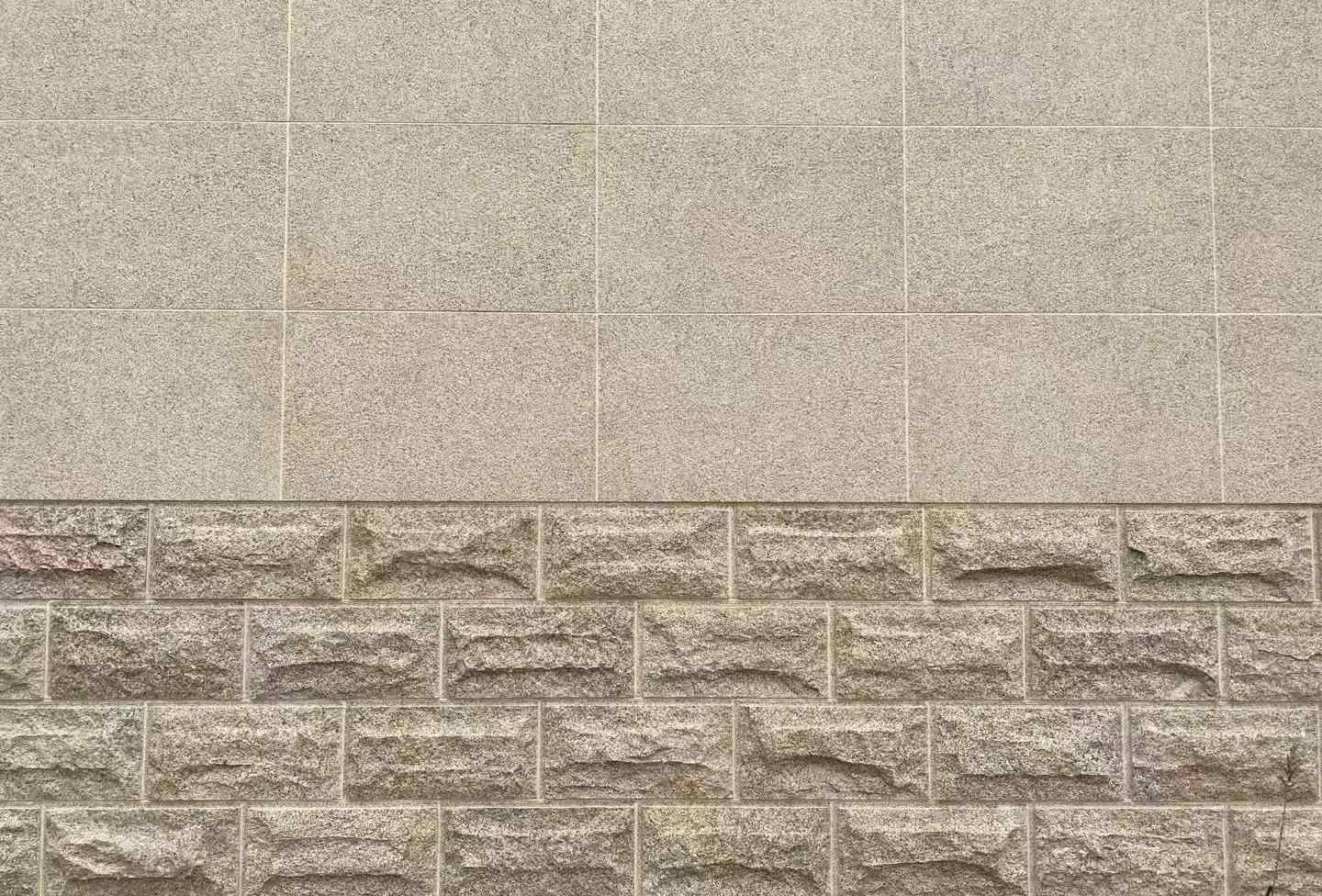 西安 黄金麻自然面蘑菇石配荔枝面干挂