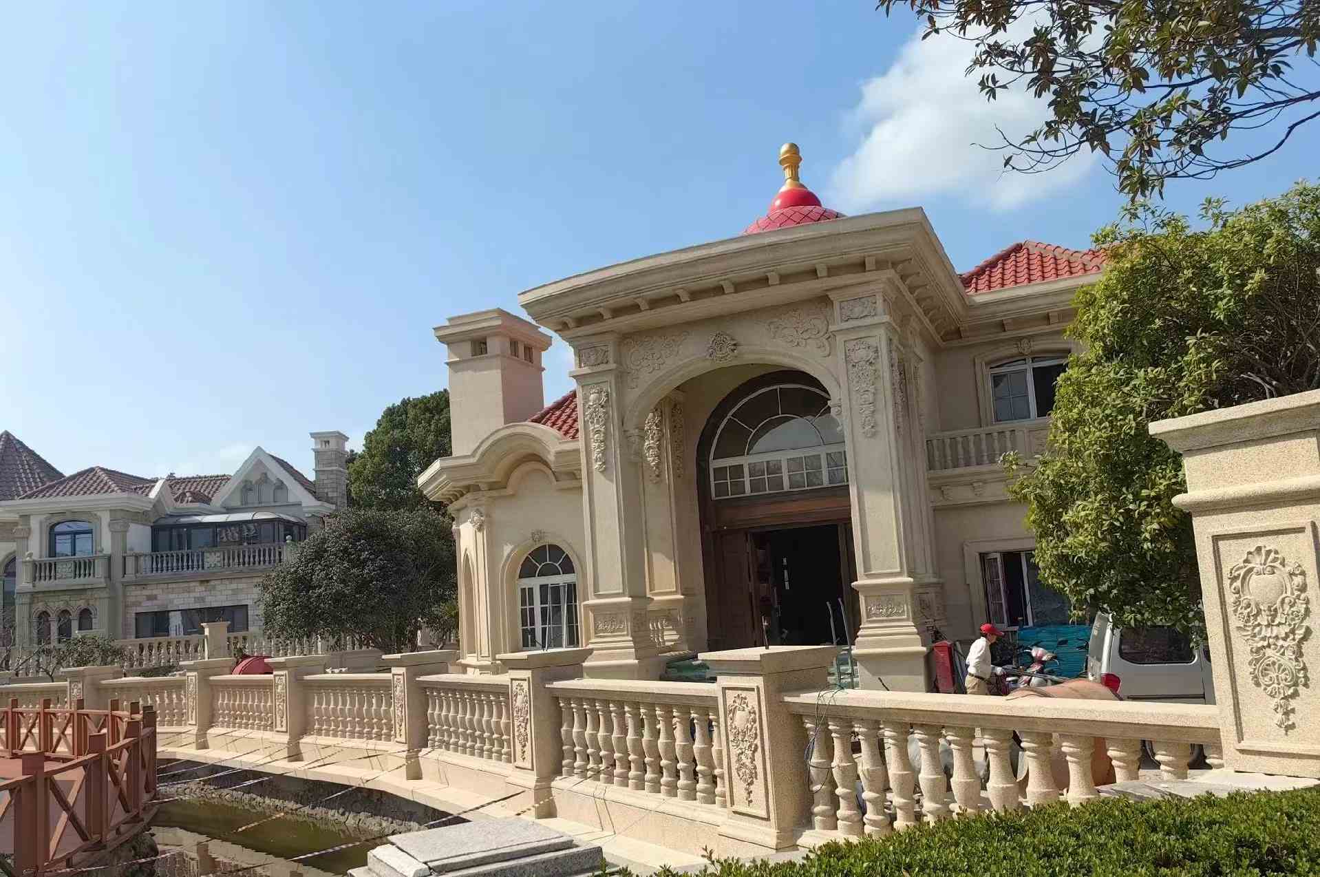 西安 黄金麻花岗岩欧式别墅