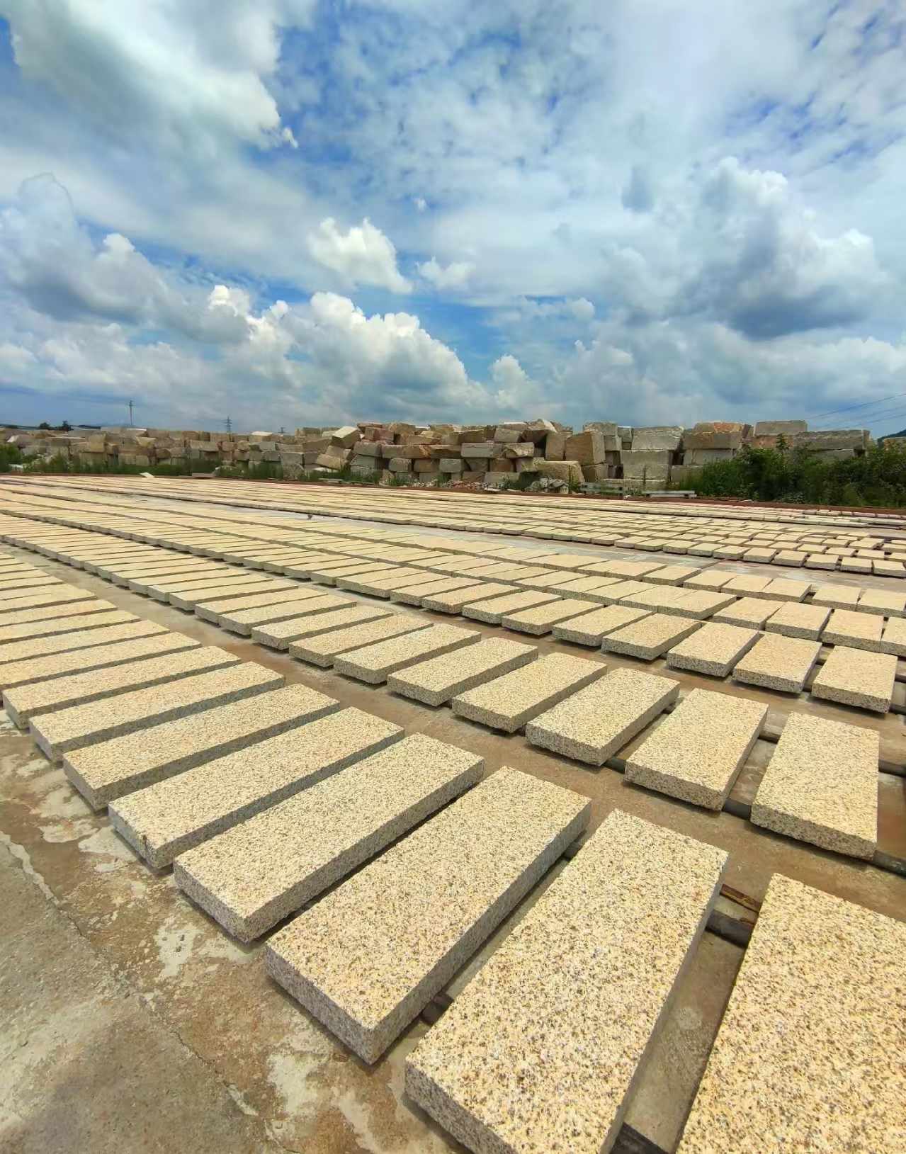 西安 黄金麻荔枝面花岗岩石材地铺石防护中