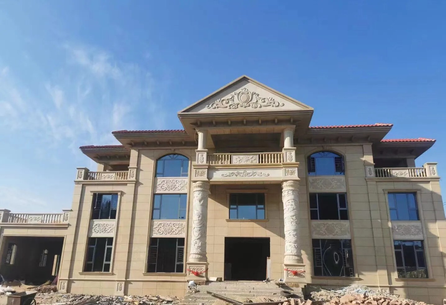 西安 黄金麻花岗岩别墅外墙干挂