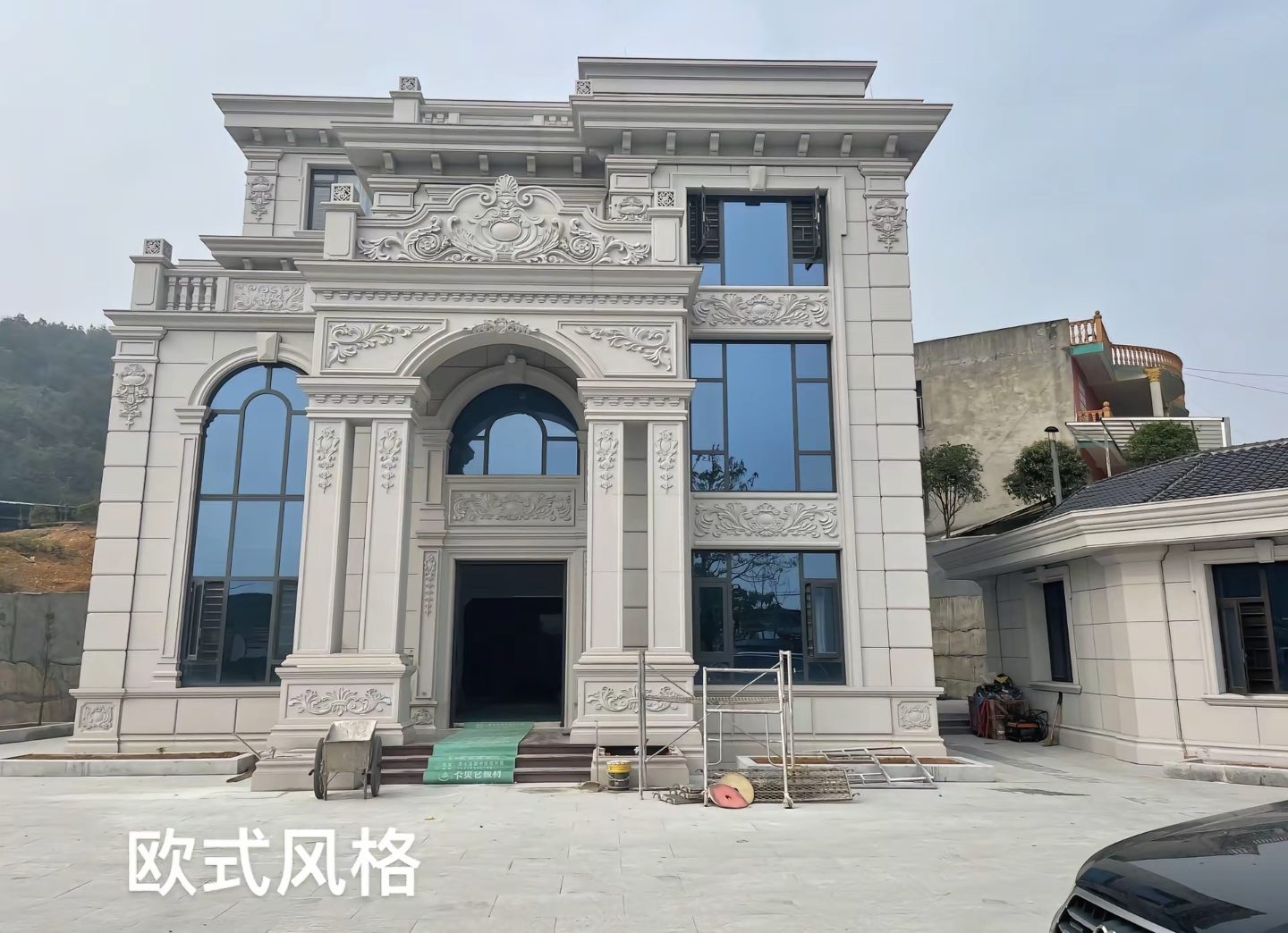 西安 白麻花岗岩别墅外墙干挂