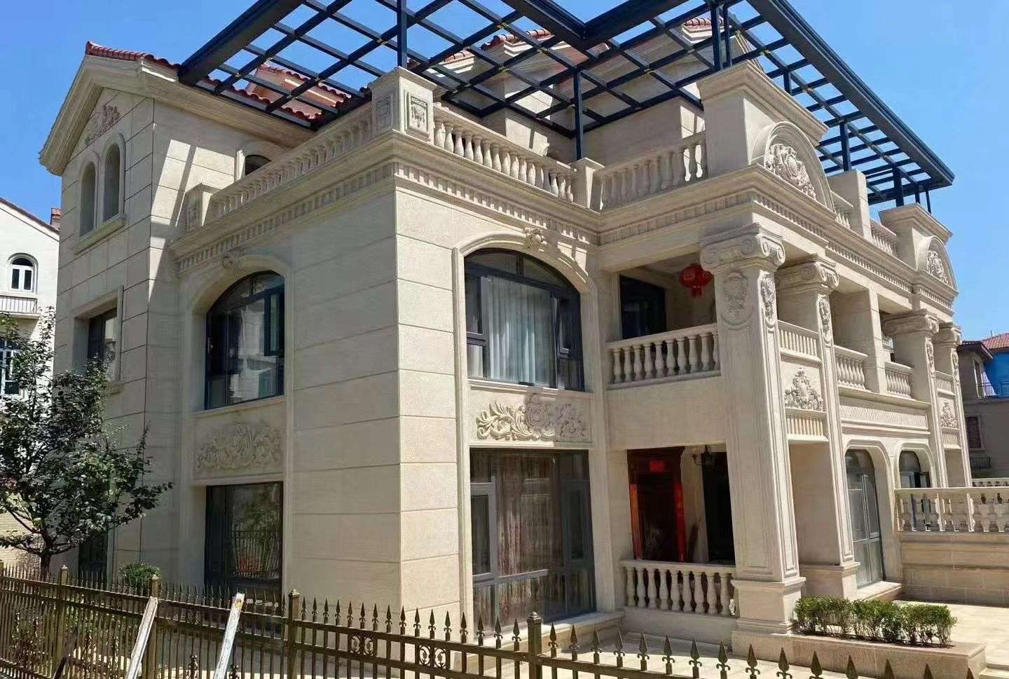 西安 黄金麻花岗岩荔枝面别墅外墙干挂