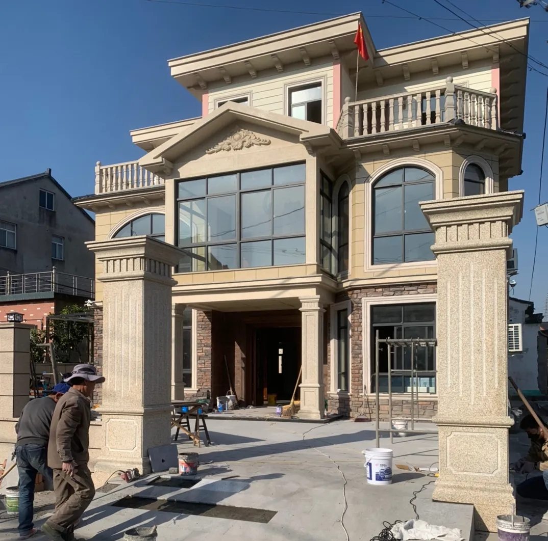 西安 黄金麻花岗岩荔枝面别墅外墙干挂私家专属