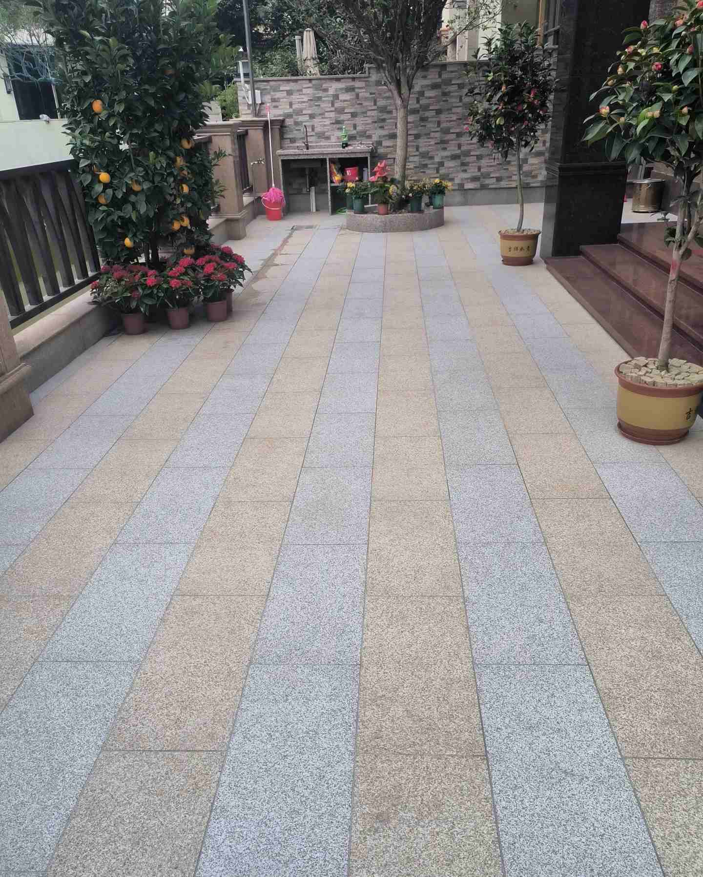 西安 黄金麻白麻荔枝面庭院铺装展示